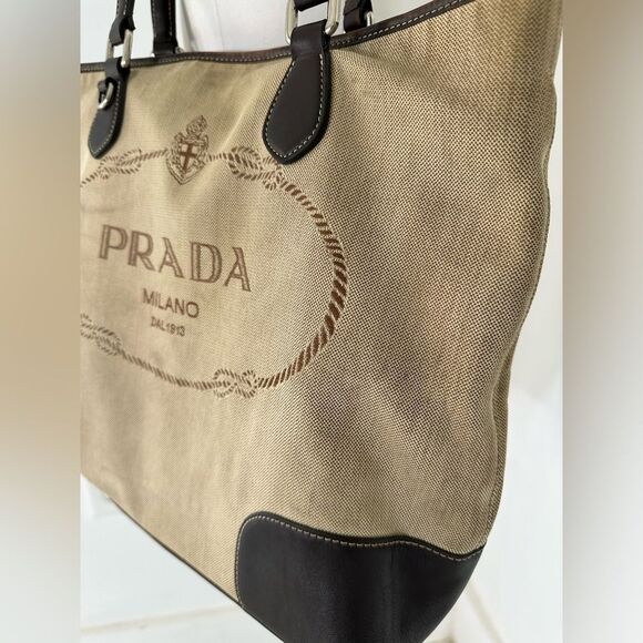 Prada Tan and Black Tote Bag - Picture 3 of 16